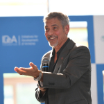 George Clooney speaks to the students of UWC Dilijan