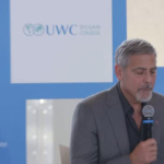 George Clooney answers questions from students