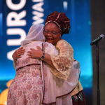 Leymah Gbowee and Aurora Prize Finalist Syeda Ghulam Fatima