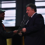 Father Bernard Kinvi and Aurora Prize Co-Founder Noubar Afeyan